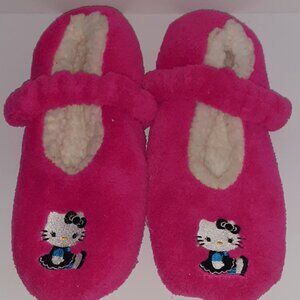 Kids shoes youth size L large pink soft warm Sanrio Hello Kitty flexible slipper